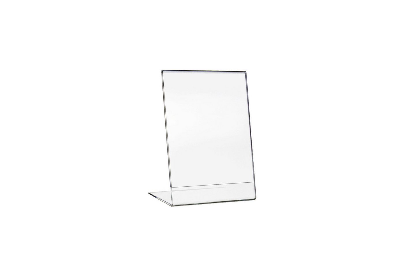 HMF Bilderrahmen 4693 Acryl Tischaufsteller schräg, für 1 Bilder (1 St), L-Ständer DIN A6 Hochformat, Glasklar von HMF