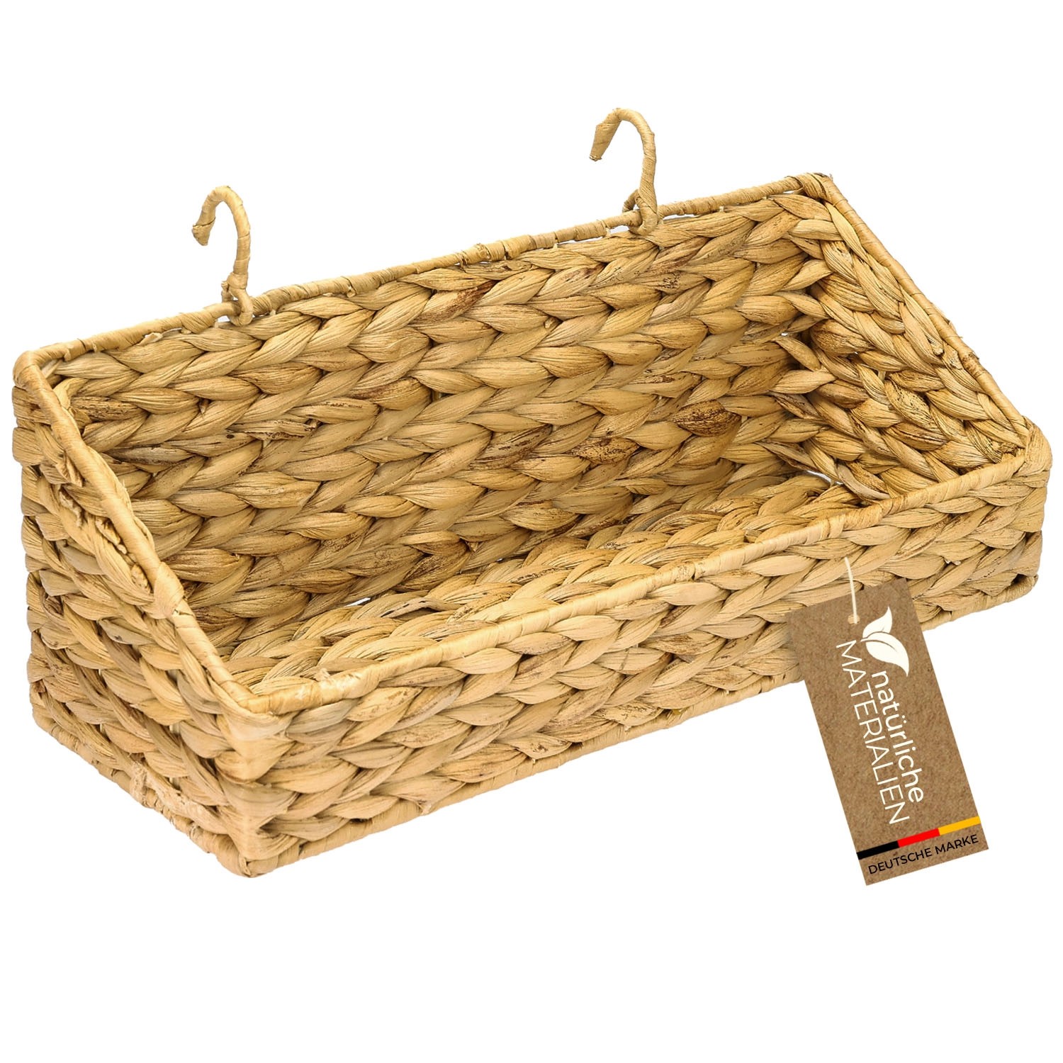 HMF Hängekorb Geflochten Nachwachsende Wasserhyazinthe Aufbewahrungskorb 40 x 15 x 15 cm HMF Hängekorb Geflochten Nachwachsende Wasserhyazinthe Aufbewahrungskorb 40 x 15 x 15 cm von HMF
