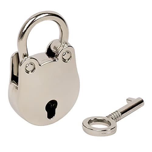 HMF Mini Deko Vorhängeschloss mit Schlüssel | 3,8 x 2,5 x 1 cm | Silber von HMF