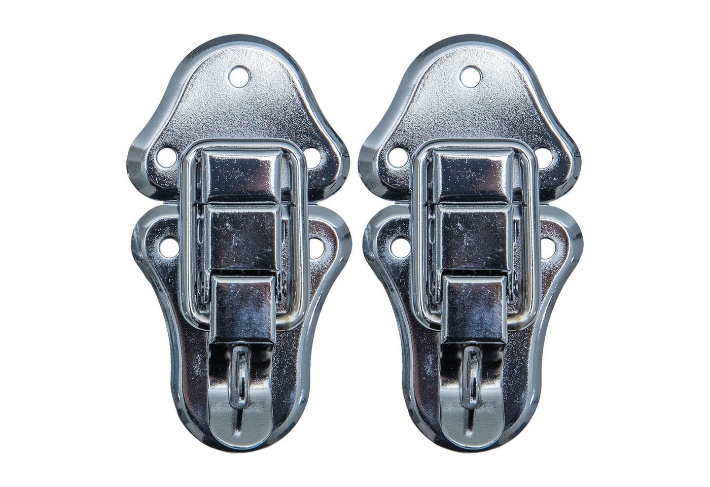 HMF Möbelbeschlag Spannverschluss mit Schlossöse (2 Stück), Hebelverschluss 50 x 95 mm, Silber verzinkt von HMF