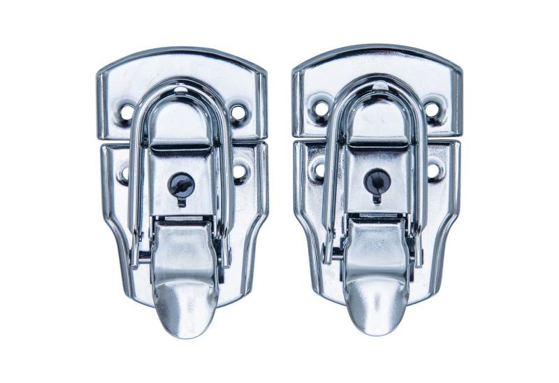 HMF Möbelbeschlag Spannverschluss mit Schloss (2 Stück), Hebelverschluss 45 x 75 mm, Silber verzinkt von HMF