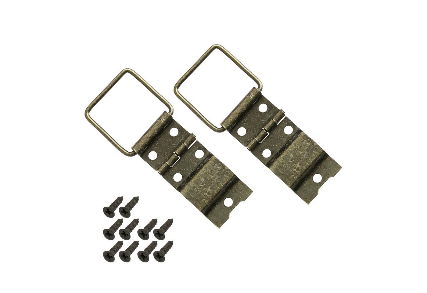 HMF Möbelbeschlag Vintage Deko Scharnier klein (2 Stück), Aufstellscharnier aus Metall, 22 x 57 mm, Bronze von HMF