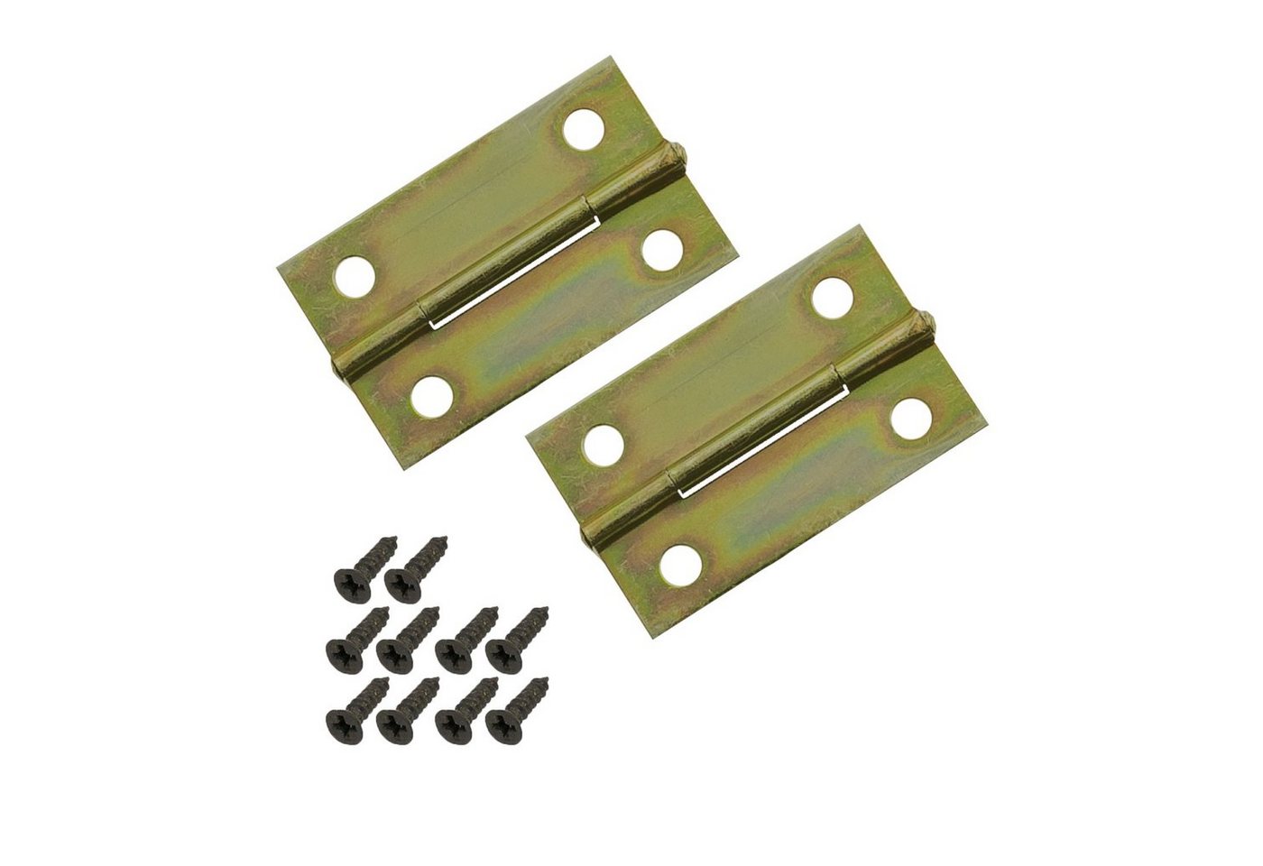 HMF Möbelbeschlag Vintage Deko Scharnier klappbar, Klappscharnier klein aus Metall (2 Stück), Möbelscharnier 35 x 21 mm, Gold von HMF