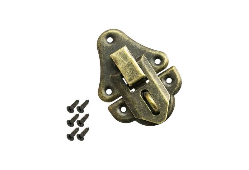 HMF Möbelbeschlag Vintage Spannverschluss mit Schlossöse (1 Stück), Vintage Deko Verschluss, 35 x 50 mm, Bronze von HMF