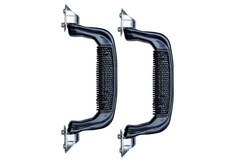 HMF Möbelgriff Ersatz Koffergriff, Tragegriff aus Kunststoff (2 Stück, Set), klappbarer Kistengriff im 19 x 7 cm, Schwarz von HMF