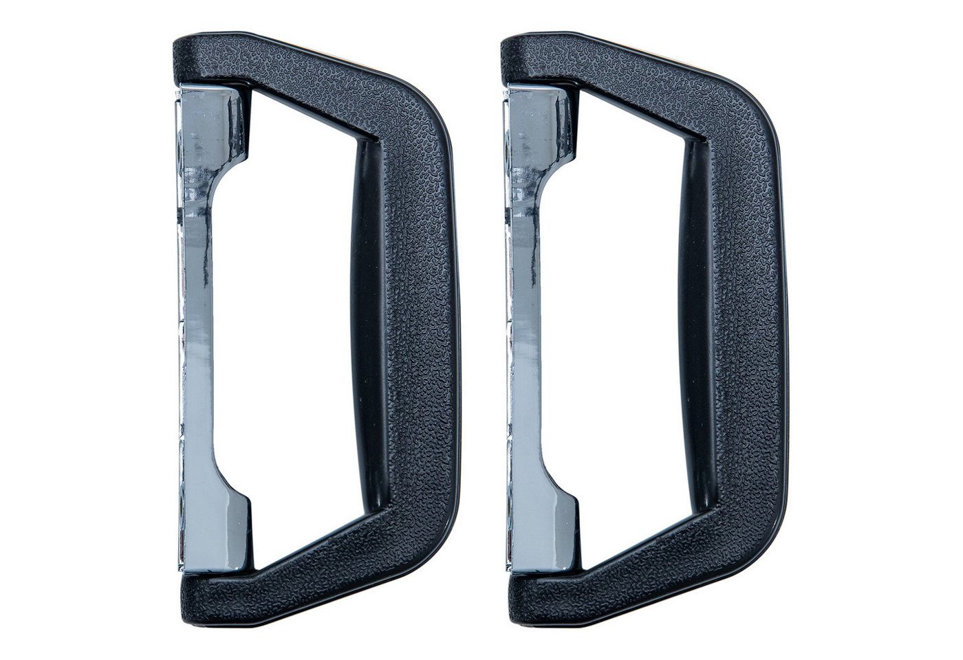 HMF Möbelgriff Ersatz Koffergriff, Tragegriff aus Kunststoff (2 Stück, Set), klappbarer Kistengriff 14 x 7 cm, Schwarz von HMF