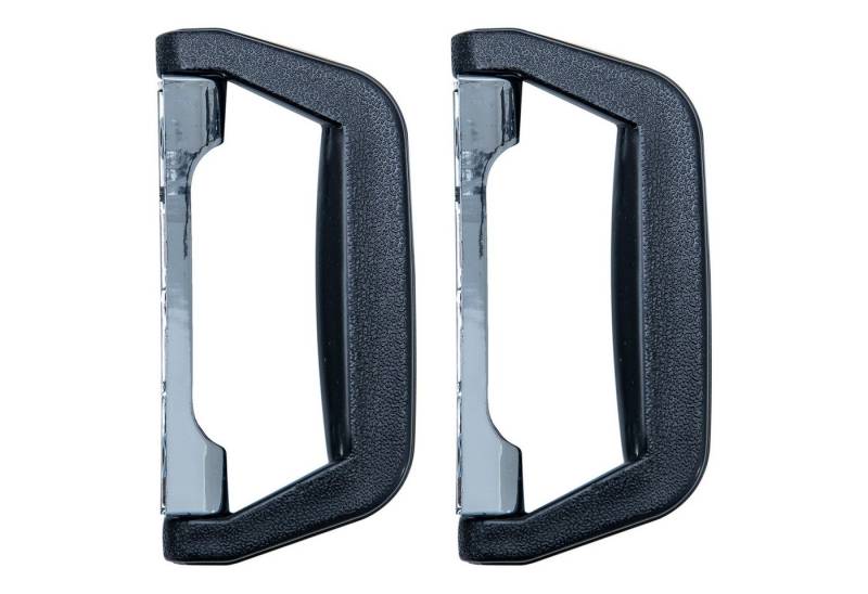 HMF Möbelgriff Ersatz Koffergriff, Tragegriff aus Kunststoff (2 Stück, Set), klappbarer Kistengriff 14 x 7 cm, Schwarz von HMF
