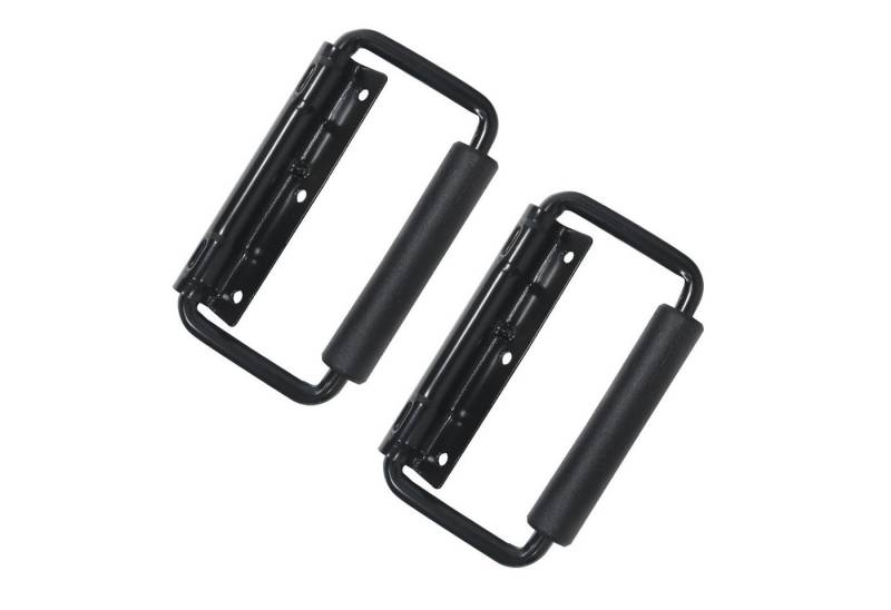 HMF Möbelgriff Klappgriff, gefedert, 3 Loch (2 Stück, Set), Kistengriff 13 x 3 cm, Schwarz von HMF