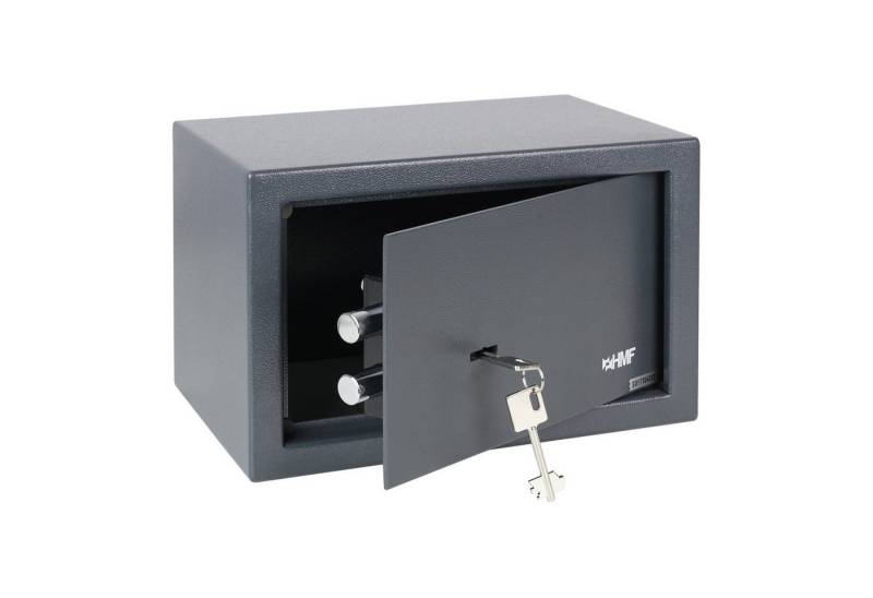 HMF Möbeltresor Safe Tresor mit Schlüssel, Möbeltresor, mit Doppelbartschloss, 31 x 20 x 20 cm, Anthrazit von HMF