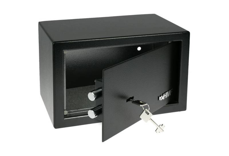 HMF Möbeltresor Safe Tresor mit Schlüssel, Möbeltresor, 31 x 20 x 20 cm, Schwarz von HMF