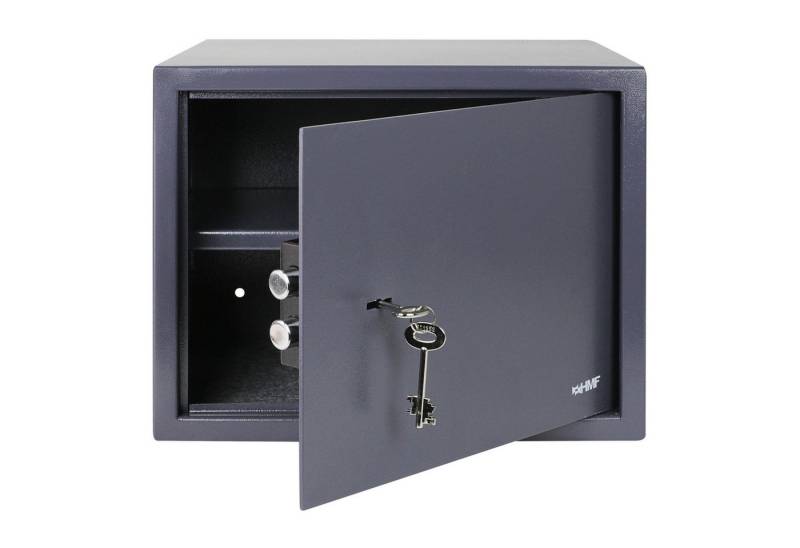 HMF Möbeltresor Safe Tresor mit Schlüssel, Möbeltresor, mit Doppelbartschloss, 38 x 30 x 30 cm, Anthrazit von HMF