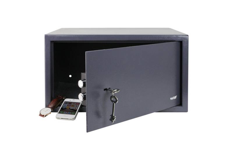 HMF Möbeltresor Safe Tresor mit Schlüssel, Möbeltresor, passend für Laptop und Ordner, 45 x 25 x 36,5 cm, Anthrazit von HMF