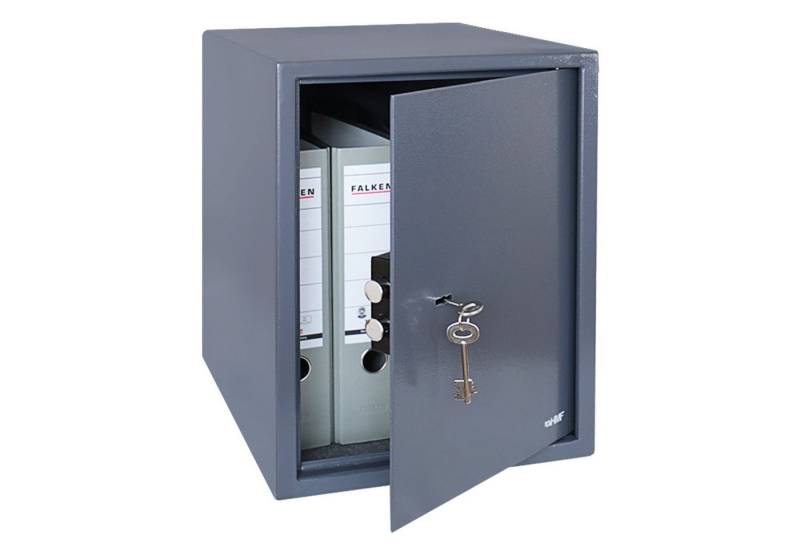 HMF Möbeltresor Robuster Tresor DIN A4 Ordner, Schließfach mit Doppelbartschloss, 36 x 48 x 37 cm, anthrazit von HMF
