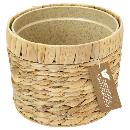 HMF Innovativer Blumentopf geflochten aus Wasserhyazinthe, mit Pflanztopf aus nachhaltigen Rohstoffen, Rund | 19 cm Durchmesser HMF Innovativer Blumentopf geflochten aus Wasserhyazinthe, mit Pflanztopf aus nachhaltigen Rohstoffen, Rund | 19 cm Durchmesser von HMF