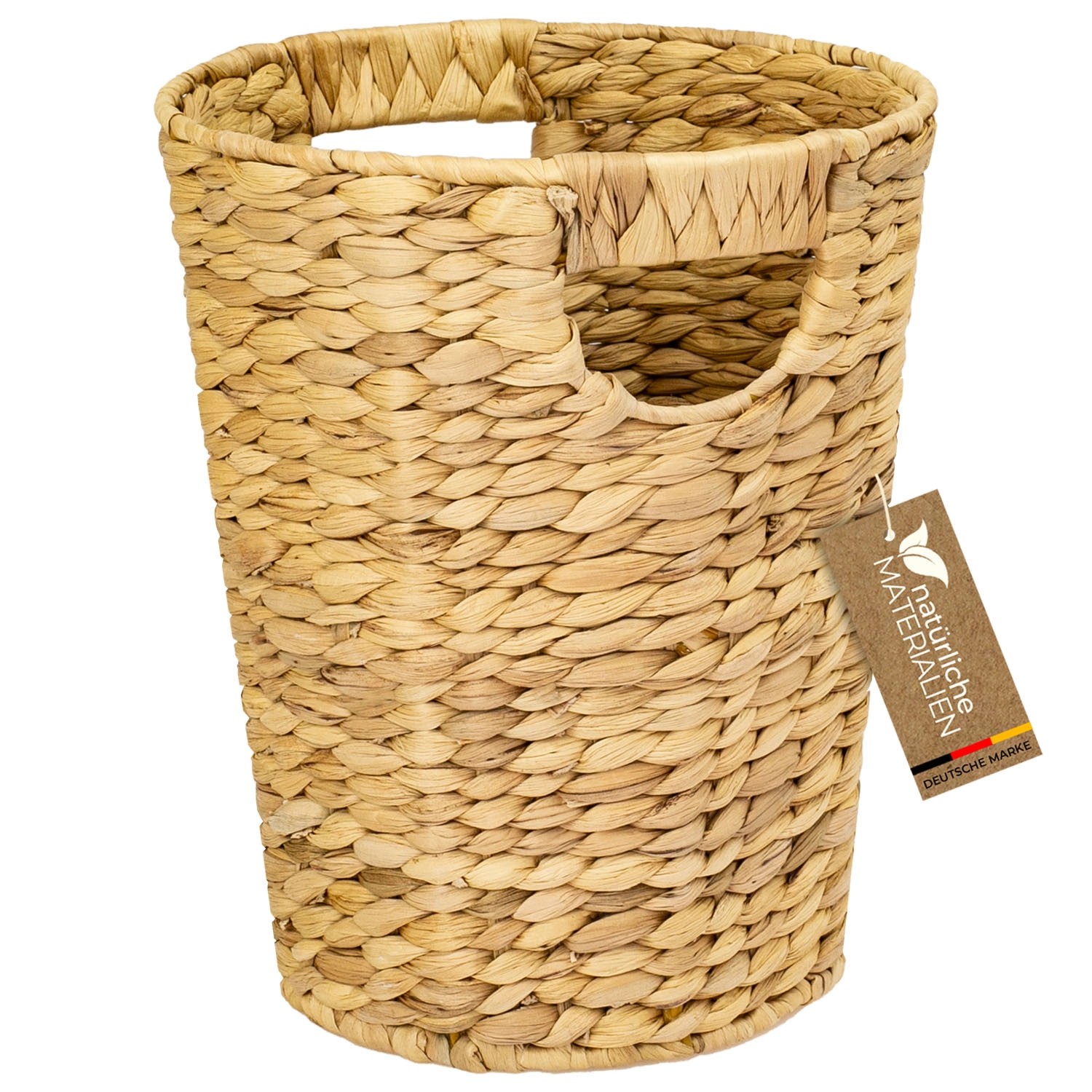 HMF Papierkorb Büro Aufbewahrungskorb Geflochten Wasserhyazinthe Rund 25 cm Durchmesser 30 cm Höhe HMF Papierkorb Büro Aufbewahrungskorb Geflochten Wasserhyazinthe Rund 25 cm Durchmesser 30 cm Höhe von HMF