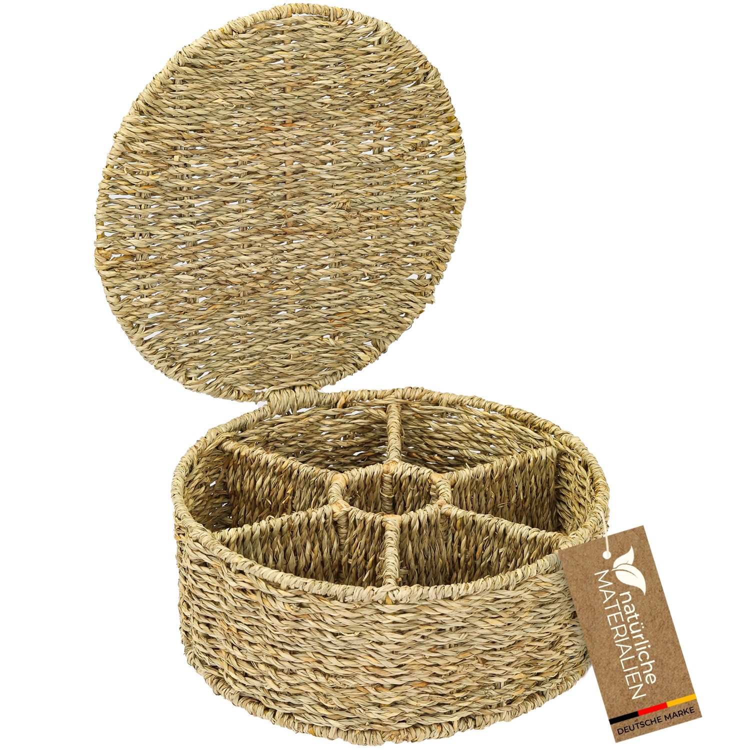 HMF Teebox Teebeutel Geflochten Seegras Tee Aufbewahrungsbox 7 Großen Fächern 27 x 27 x 11 cm HMF Teebox Teebeutel Geflochten Seegras Tee Aufbewahrungsbox 7 Großen Fächern 27 x 27 x 11 cm von HMF