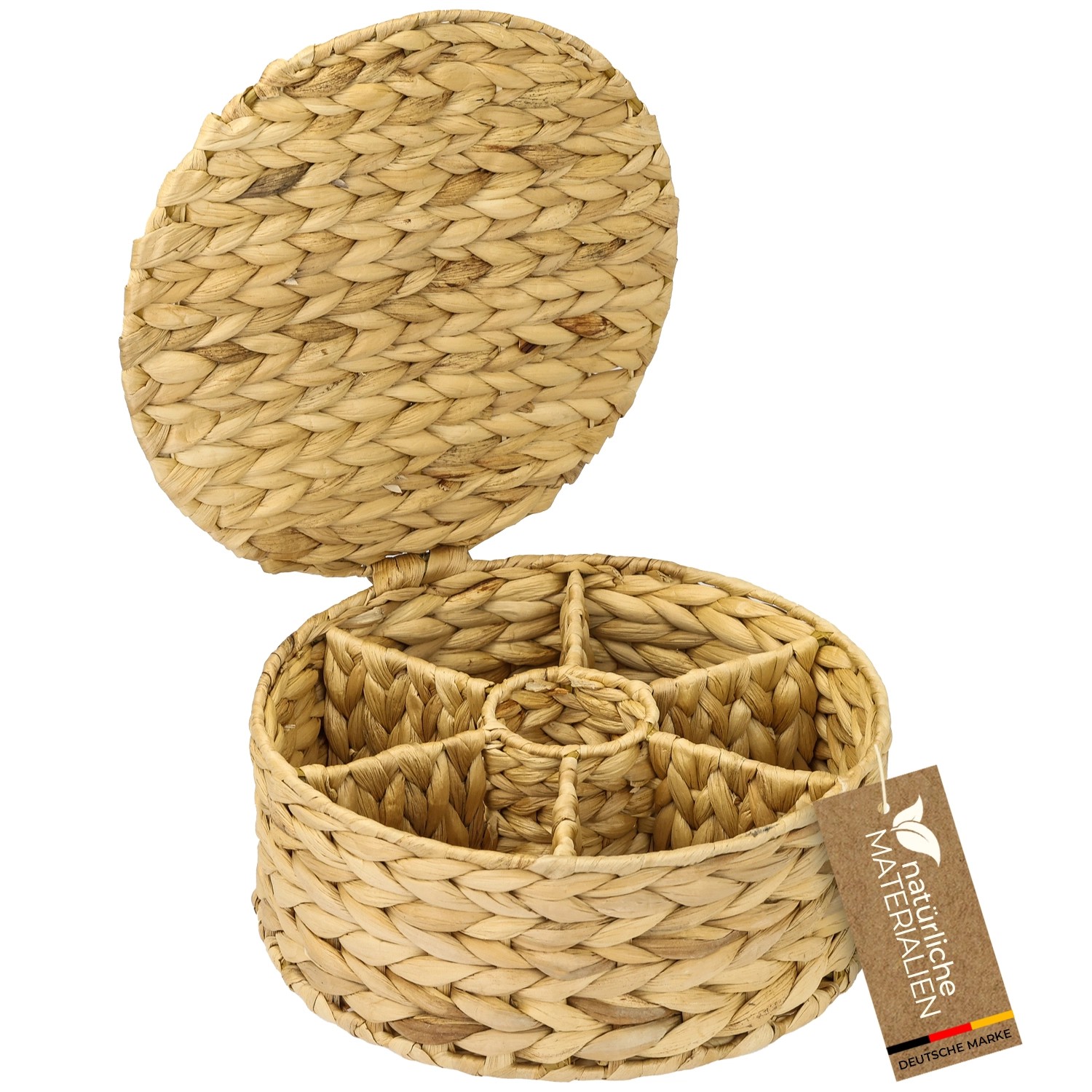 HMF Teebox Teebeutel Geflochten Wasserhyazinthe Tee Aufbewahrungsbox 7 Großen Fächern 27 x 27 x 11 cm HMF Teebox Teebeutel Geflochten Wasserhyazinthe Tee Aufbewahrungsbox 7 Großen Fächern 27 x 27 x 11 cm von HMF