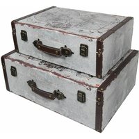 VKO101 Holzkoffer im Vintage-Design, Weltkarte, 2er Set - HMF von HMF