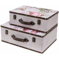 VKO102 Holzkoffer im Vintage-Design, Rose, 2er Set - HMF von HMF