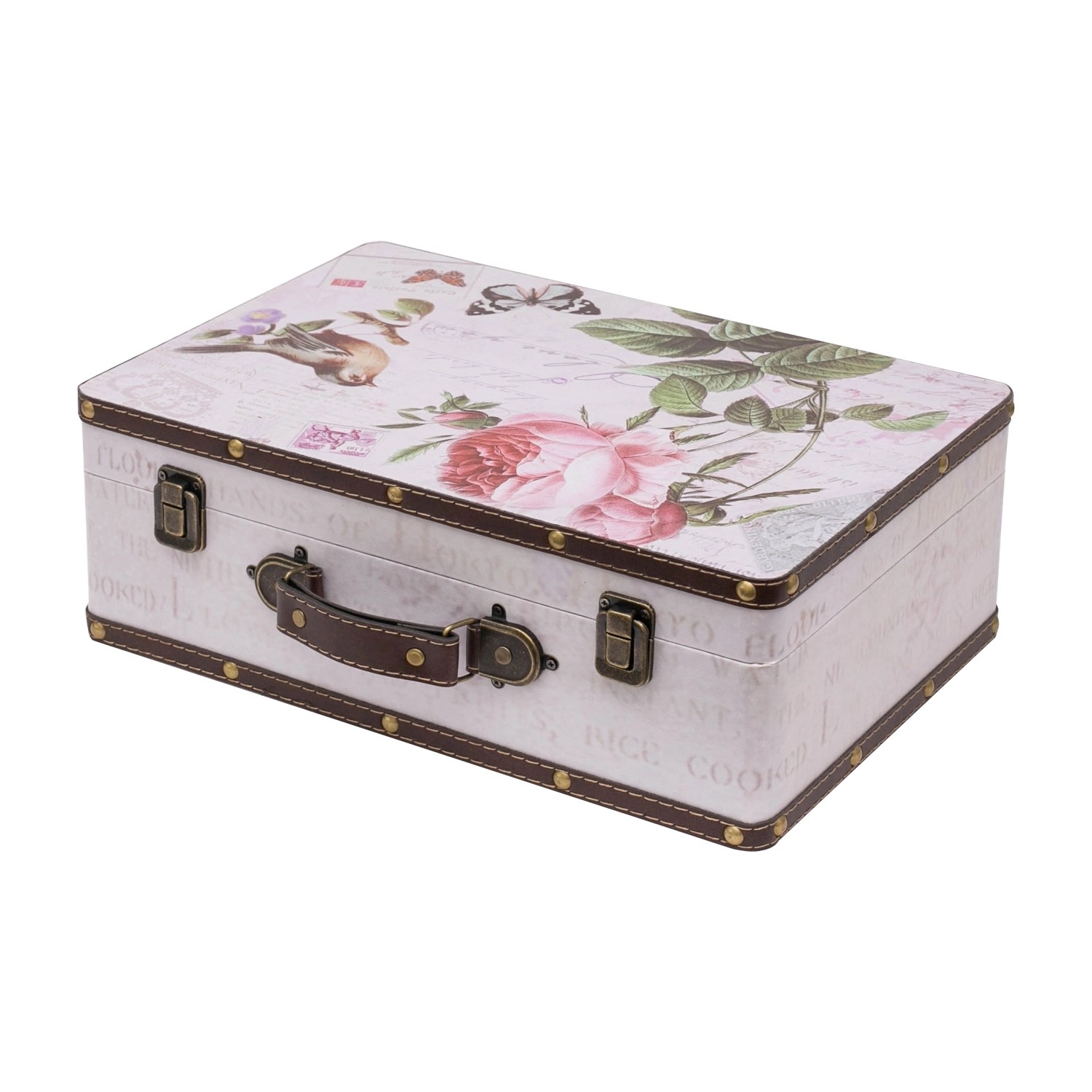 HMF VKO102 Vintage Koffer Holz 38 x 26 x 13 cm Deko Rose HMF VKO102 Vintage Koffer Holz 38 x 26 x 13 cm Deko Rose von HMF