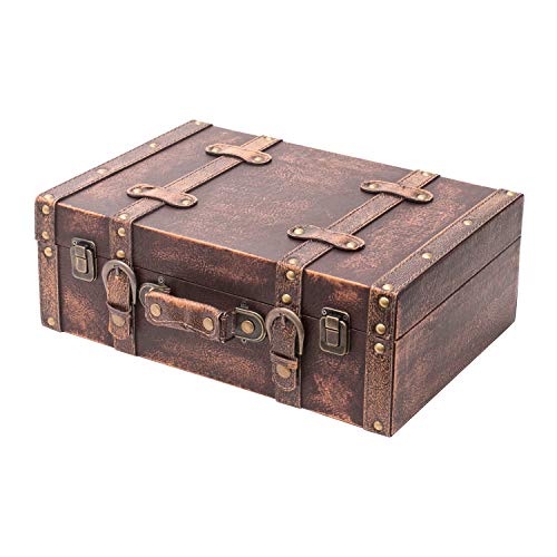 HMF VKO103 Vintage Koffer aus Holz | 38 x 26 x 13 cm | Groß | Deko Klassik von HMF