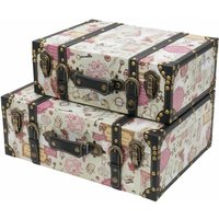 HMF VKO105 Holzkoffer im Vintage-Design, Barock, 2er Set von HMF