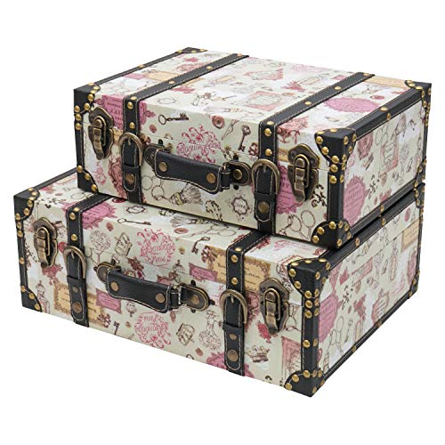 HMF VKO105 Vintage Koffer aus Holz | 2er Set | Versch. Größen | Deko Barock HMF VKO105 Vintage Koffer aus Holz | 2er Set | Versch. Größen | Deko Barock von HMF