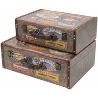 HMF - VKO107, Holzkoffer im Vintage-Design, Garage, 2er Set HMF - VKO107, Holzkoffer im Vintage-Design, Garage, 2er Set von HMF