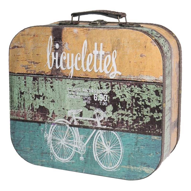 HMF VKO206 Vintage Koffer Holz 32 x 29 x 12 cm Deko Fahrrad von HMF
