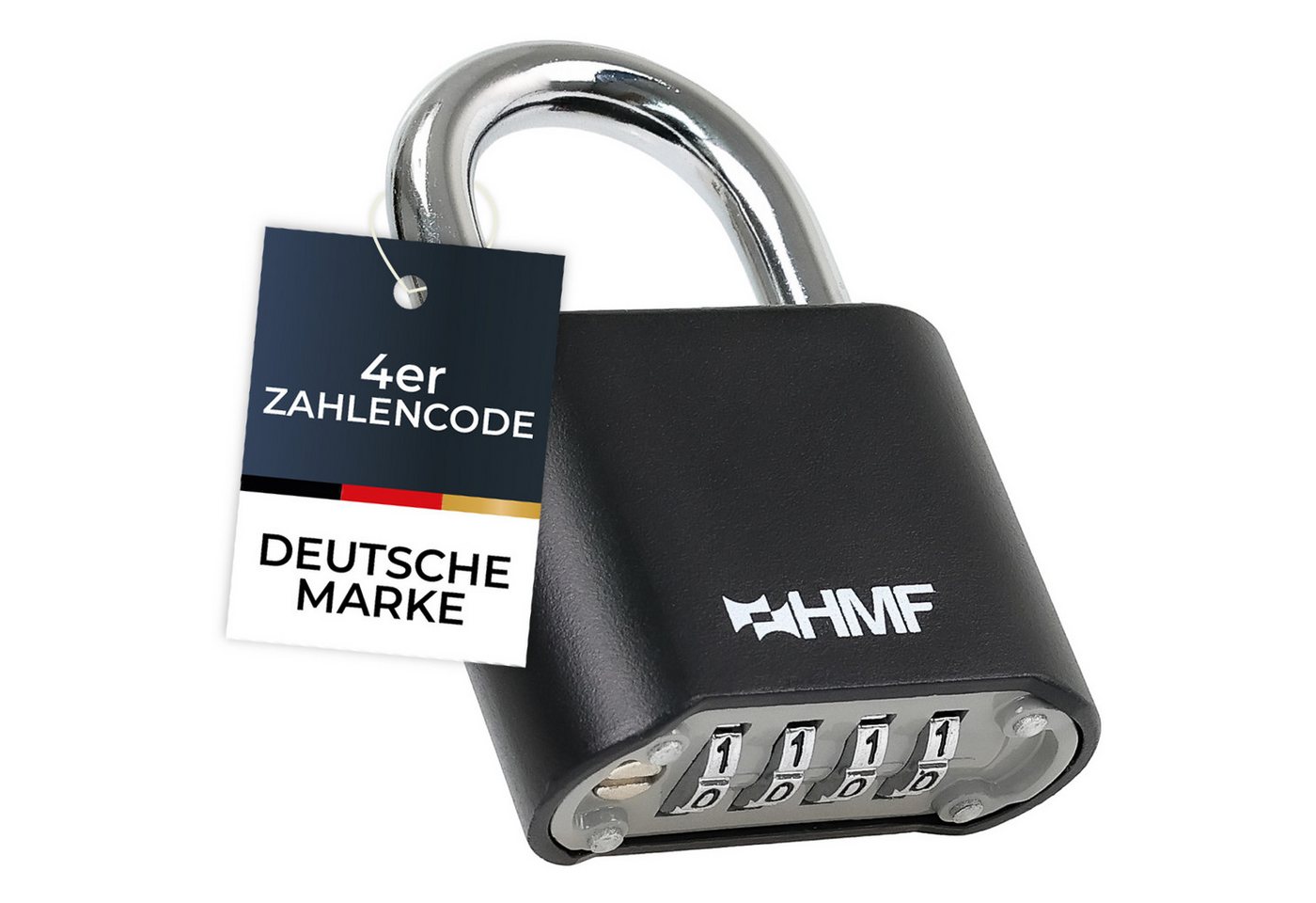 HMF Vorhängeschloss Zahlenschloss Vorhängeschloss 3507-02 robustes Schloss mit 4-stelligem, Zahlencode 5,3 x 2,4 x 7,8 cm, Schwarz HMF Vorhängeschloss Zahlenschloss Vorhängeschloss 3507-02 robustes Schloss mit 4-stelligem, Zahlencode 5,3 x 2,4 x 7,8 cm, Schwarz von HMF