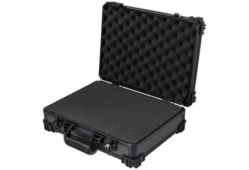 HMF Werkzeugkoffer 15502-02 Transportkoffer mit Rasterschaumstoff, Universalkoffer, 39 x 29 x 12 cm, Schwarz von HMF
