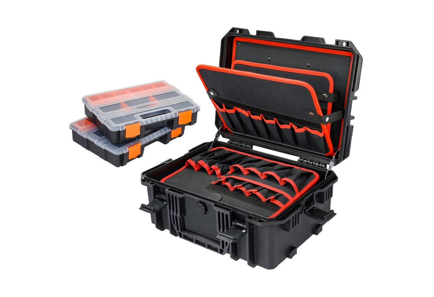HMF Werkzeugkoffer 15603-02 Outdoor Werkzeugkoffer leer, Werkzeugkasten groß, 46,5 x 36 x 20,5 cm, Schwarz HMF Werkzeugkoffer 15603-02 Outdoor Werkzeugkoffer leer, Werkzeugkasten groß, 46,5 x 36 x 20,5 cm, Schwarz von HMF