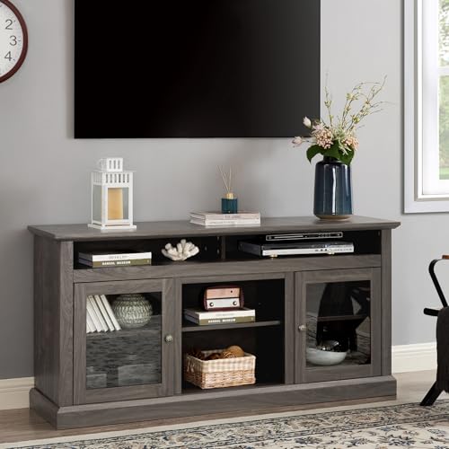 HMFULE Moderner TV-Media-Ständer, Aufbewahrungsschränke, moderne Unterhaltungskonsole, Bauernhaus-Buffet für Fernseher bis zu 165,1 cm, mit verstellbaren Regalen für Wohnzimmer, Schlafzimmer, 152,4 cm HMFULE Moderner TV-Media-Ständer, Aufbewahrungsschränke, moderne Unterhaltungskonsole, Bauernhaus-Buffet für Fernseher bis zu 165,1 cm, mit verstellbaren Regalen für Wohnzimmer, Schlafzimmer, 152,4 cm von HMFULE