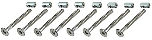 8 x HMH-Shop Bettschraube M6 x 50 mm + Quermutter M6 Bettbeschlag Innensechskant von HMH