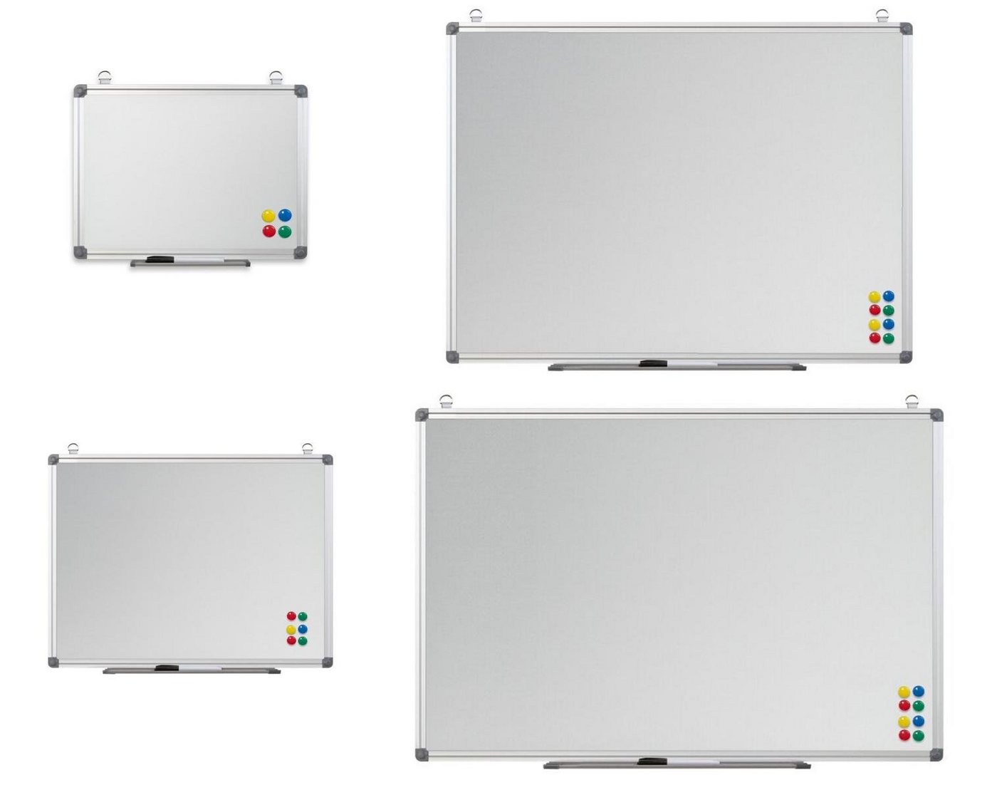 HMH Magnettafel Whiteboard Schreibtafel Memoboard 40x30 60x45 80x60 90x60cm Hoch Quer, Alu Rahmen, Im Hochformat oder im Querformat verwendbar von HMH