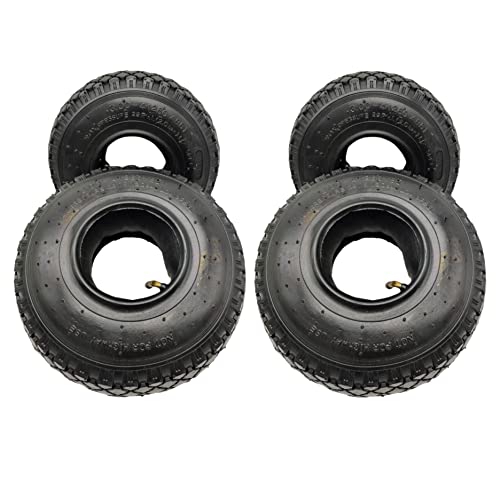 4X HMH-Shop Sackkarren 4er Set Mantel + Schlauch 3.00-4 Sackkarrenmantel Decke 260mm Sackkarrenschlauch 4 Stück Ersatzreifen für z.B. Bollerwagen Karre Luftreifen Reifendecke 260x85mm Innenschlauch von HMH