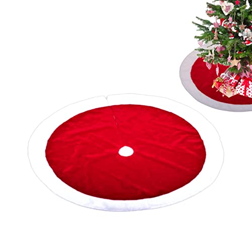 Baumdecke rot weiß Ø 100cm Weihnachtsbaum Christbaumdecke Weihnachtsbaumrock Baumrock flauschig weich Weihnachtsbaumständerhülle von HMH