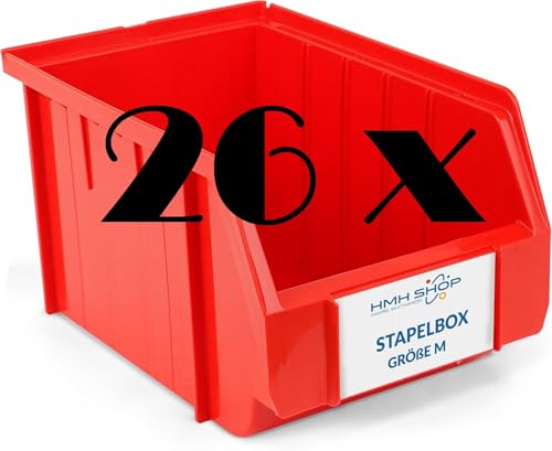HMH 26x Stapelboxen Größe M Werkstatt Garage Keller Sichtlagerboxen 230x150x130mm Lagerboxen ROT Sichtlagerkästen Kleinteile Aufbewahrung HMH 26x Stapelboxen Größe M Werkstatt Garage Keller Sichtlagerboxen 230x150x130mm Lagerboxen ROT Sichtlagerkästen Kleinteile Aufbewahrung von HMH