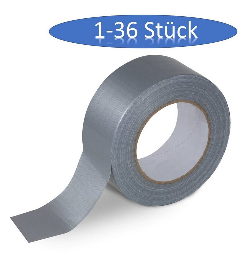 HMH Klebeband Panzertape silbernes Duct Tape Gewebeklebeband 50mmx50m Gaffaband (12-St) wasserfest, händig abreißbar, hohe klebekraft von HMH