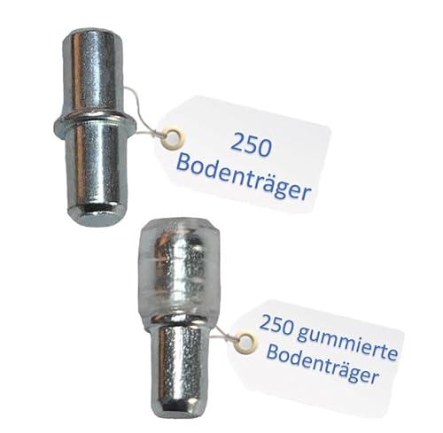 Regalbodenträger mit und/oder ohne Gummierung Ø 5mm die Bodenträger sind 16mm lang wähle Blank/Gummiert/Mix Regalbrettstift (100, MIX) von HMH