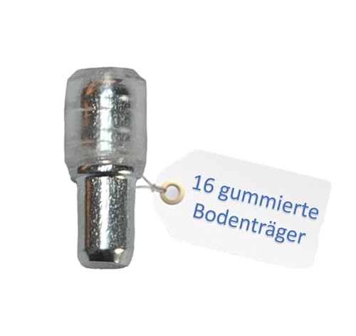 Regalbodenträger mit und/oder ohne Gummierung Ø 5mm die Bodenträger sind 16mm lang wähle Blank/Gummiert/Mix Regalbrettstift (16, GUMMIERT) von HMH