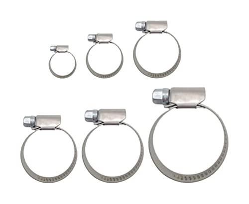 Schlauchschellen Edelstahl Schlauchschelle W2 Schlauchklemme Bandbreite 9mm Schelle 12-22/16-25/30-45/50-70/70-90/90-110mm Sondermaß Zwischengrößen Schlauchklemmen Rohrklemme (50, 50-70mm) von HMH