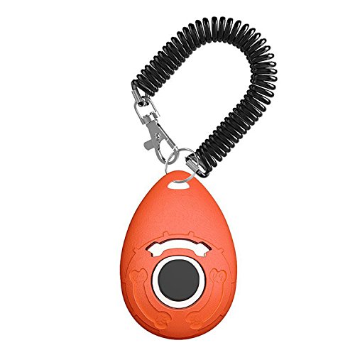 hmilydyk Pet tracining Clicker mit Handgelenksschlaufe Big Button Clicker, die für Training Welpen, Hunde, Katzen, Pferde – Orange von HMILYDYK