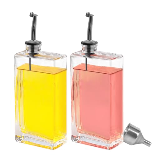 HMJIA Ölflasche und Essig Set für Küche mit 304 Edelstahl Ausgießer 2er-Pack 500ML Olivenöl Flasche Set Ölflasche mit Ausgießer Essig und Ölflaschen Set Ölspender Glas mit Trichter HMJIA Ölflasche und Essig Set für Küche mit 304 Edelstahl Ausgießer 2er-Pack 500ML Olivenöl Flasche Set Ölflasche mit Ausgießer Essig und Ölflaschen Set Ölspender Glas mit Trichter von HMJIA