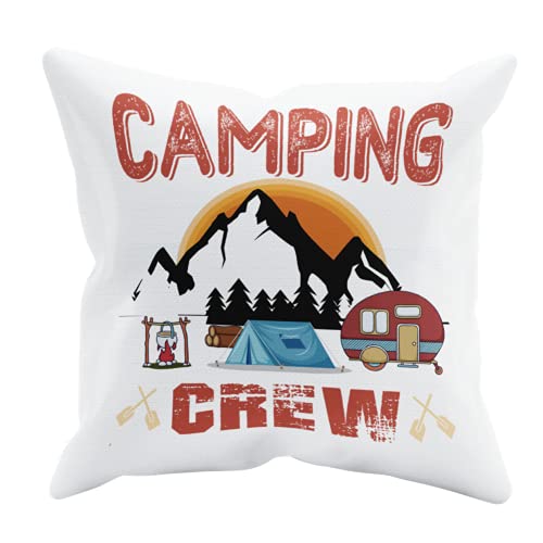Camping Kissen mit Spruch - Geschenk - Camping Crew - Kaffeetasse - Kissen - Fußmatte - Camping - Zelten - Glamping (Kissen, 40x40 cm) von HML Druckstadel