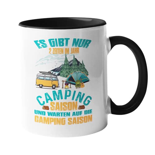 Spruch - Geschenk - Es gibt nur 2 Zeiten im Jahr - Campingsaison - Kaffeetasse - Kissen - Fußmatte - Camping - Zelten - Glamping (Keramik Tasse, 325 ml) von HML Druckstadel