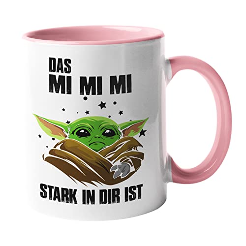 Tasse mit Spruch "Das Mimimi stark in dir ist" lustig, Büro, (Tasse rosa, 325 ml) von HML Druckstadel