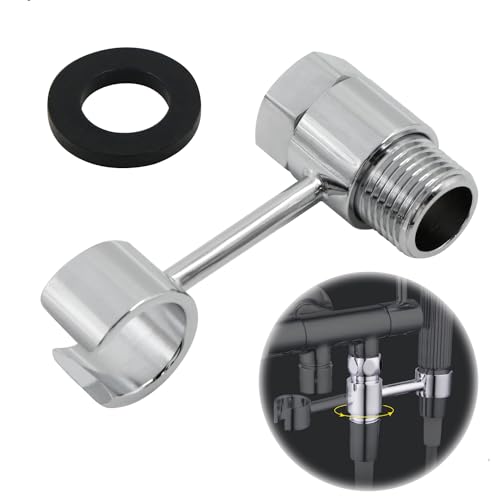 Duschbrause Halterung, Handbrause Halter Verstellbarer Durchmesser 20 mm Universal Duschkopfhalterung ABS Verchromt Duschkopf Halterungen, Brausehalter Ohne Bohren, 360° drehbar (Silber) von HMLFDC