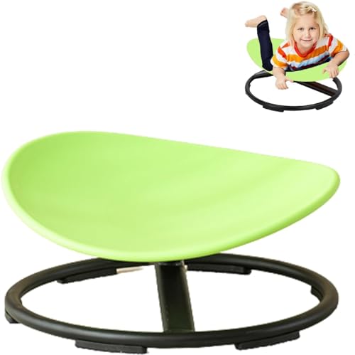 Autismus Kinder Swiel Stuhl - Sensory Toy Chair - Karussell Spin Sensory Chair - Training Der Körperkoordination - Kinder-Drehstuhl - Metallgestell Nicht Rutschfestes Sitzen Sicherer ( Color : Green ) von HMLOPX