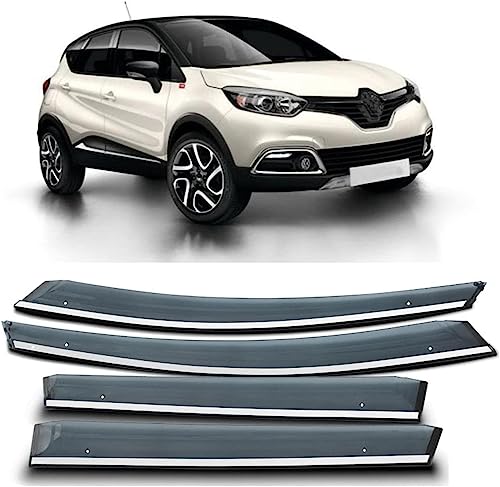 HMLTD 4 Stück Autofenster Windabweiser für Renault Captur 2015 2016 2017 2018, Regenabweiser Fenster visiere Lüftung sabweiser Anklebbare Deflektoren von HMLTD